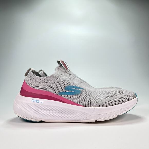 Skechers Go Run Elevated Hot Streak Gray Pink Running Shoes Women's Size 9 - Picture 1 of 11